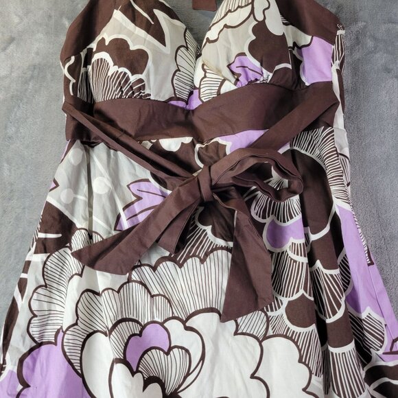 Ruby Rox Juniors‎ Halter Dress 11 White Purple Floral Babydoll Party Y2K Retro - Picture 9 of 11